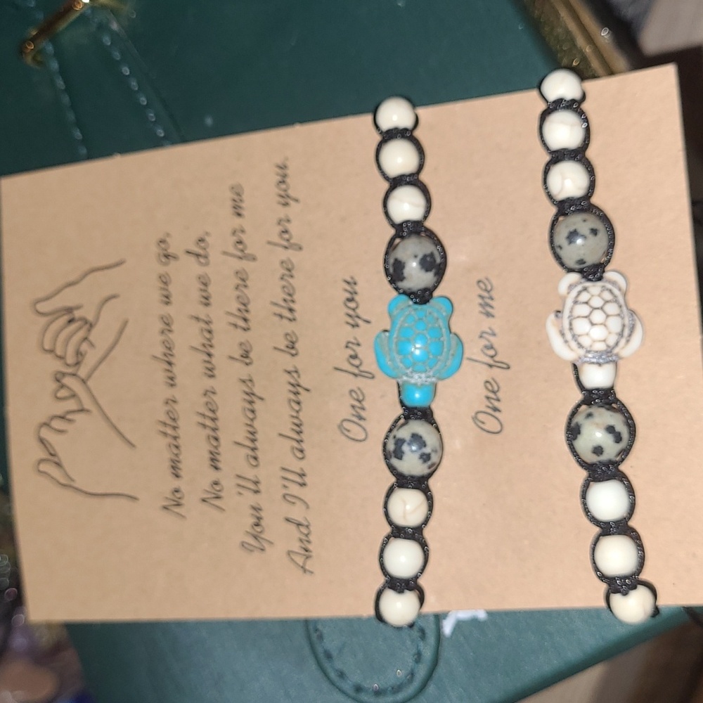 Sea turtle handmade braided adjustable bracelets
